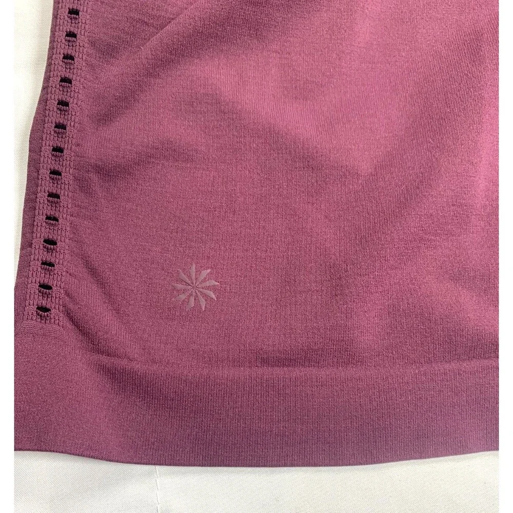 Athleta With Ease Top L Spiced Cabernet Burgundy - Picture 7 of 8